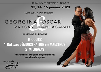 Week-end de stages avec GEORGINA vargas et OSCAR mandagaran 13, 14 &15 JANVIER 2023